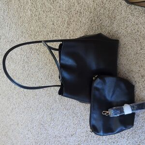 Black tote with a small accessory bag/crossbody included